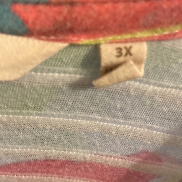 Women’s size 3X Soft Surroundings rippled tie-dye affect top T27 - Picture 6 of 7